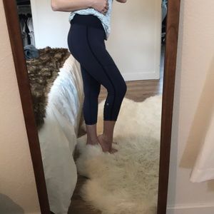 Plum and black crop lulu lemon leggings